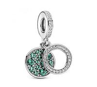 Pandora Ciondolo a doppio disco Verde lucido 799186C02 donna