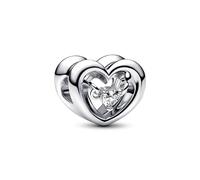PANDORA Ciondolo a forma di cuore aperto Moments in argento Sterling con zirconia cubica trasparente