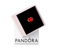 Pandora Ciondolo a forma di cuore in argento sterling con ciondolo a forma di cuore rosso trasparente 793337C02, misura unica, Argento sterling, Nessuna pietra preziosa