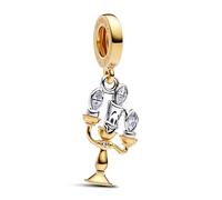 PANDORA Ciondolo a forma di stella cadente in argento sterling con lega di metallo placcato oro 14 carati e zirconi, compatibile Moments, dimensioni: 10 x 11,6 x 11,2 mm, 762202C01