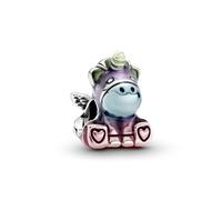 PANDORA Ciondolo Bruno the Unicorn in argento Sterling con smalto trasparente blu, verde, viola e rosa