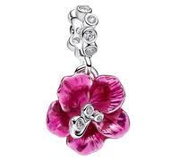 Pandora Ciondolo Charm 794698C01 Argento 925 Fiore Ibisco Zirconi Bianchi
