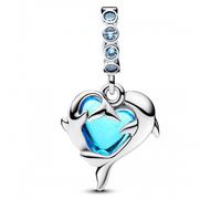 Pandora Moments 793924C01 - Ciondolo a forma di delfini, in argento Sterling, compatibile con Me e Moments, 4,1x14,4x12,9 mm, Argento sterling, Nessuna pietra preziosa