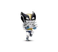 PANDORA Ciondolo di Wolverine della Marvel in argento 9 con smalto nero, giallo e blu