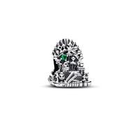 PANDORA Ciondolo in argento Sterling Project House con trono con cristallo verde reale