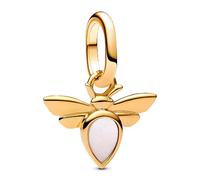 Pandora ME 763826C01 - Mini ciondolo a forma di ape bianca in argento sterling placcato oro 14 carati, compatibile con Me e Moments, 2,2x9,7x11,5 mm, Argento sterling, Nessuna pietra preziosa