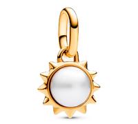 PANDORA ME Mini pendente con sole placcato in oro 14k con perla coltivata d'acqua dolce bianca trattata