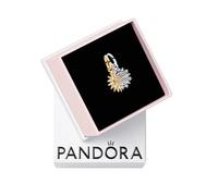 PANDORA Moments 763585C01 - Ciondolo a forma di sole e luna, in argento sterling con lega di metallo placcato oro e zirconi, compatibile con bracciali ME, Klar, Argento sterling, Zirconia cubica