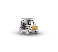 PANDORA Ciondolo Moments a forma di auto in argento Sterling e placcato in oro 14k con zirconia cubica trasparente