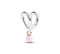 Pandora Charm a forma di Cuore con opale sintetico Moments 783242C01