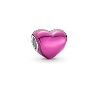 PANDORA Ciondolo Moments a forma di cuore in argento Sterling con smalto trasparente color ciliegia pallida