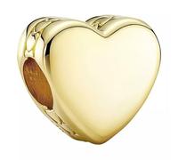 PANDORA Ciondolo Moments a forma di cuore placcato in oro 14 k, da incidere