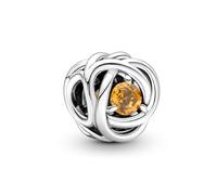 PANDORA Ciondolo Moments con Eternity Circle in argento Sterling con cristallo color miele