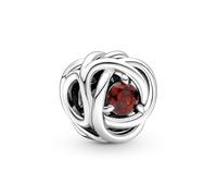 PANDORA Ciondolo Moments con Eternity Circle in argento Sterling con cristallo rosso salsa