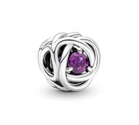 PANDORA Ciondolo Moments con Eternity Circle in argento Sterling con cristallo viola uva