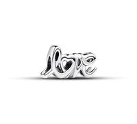 PANDORA Ciondolo Moments con scritta Love in argento Sterling