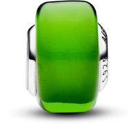 PANDORA Ciondolo Moments in argento 9 con vetro di Murano verde
