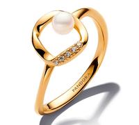 Pandora Anello da donna con piccola perla color oro 163831C01, 54/17,2, Argento sterling, Perla