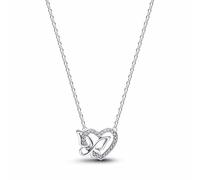 PANDORA Moments 394477C01-45 - Collana da donna in filigrana con ciondolo a forma di cuore, in argento Sterling 925 con zirconi cubici, lunghezza 45 cm