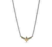 PANDORA Collana Captain Marvel di Marvel in argento Sterling e placcato in oro 14k con zirconi cubici trasparenti