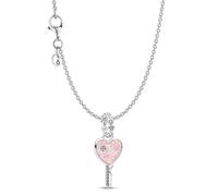 PANDORA Collana da donna con ciondolo a forma di cuore opalescente, argento 925, incantevole set regalo, simbolo d'amore, confezione multiprodotto 21529
