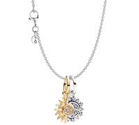 PANDORA Collana da donna in argento con ciondoli a forma di sole e luna, set di gioielli, senza tempo, adatto per l'uso quotidiano ed elegante 68595