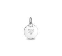 PANDORA Collana Engravable Round Sterling Silver Pendant 398610C00 Marca, Talla única, Metallo, Nessuna pietra preziosa