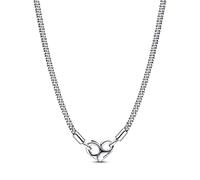 PANDORA Collana Moments in argento Sterling con borchie e chiusura a cuore, 45