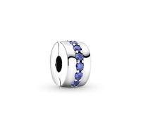 PANDORA Clip Glitter Blu 791972C01 argento donna