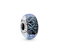 PANDORA Colours Ciondolo in argento 9 ondulato con vetro di Murano iridescente e blu scuro