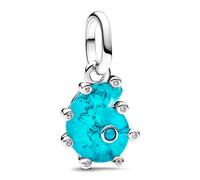 Pandora Moments 793900C01 - Ciondolo a forma di lumaca di mare, in argento Sterling con zirconi, compatibile con Me e Moments, colore: Blu, 4,9x13,5x10,3 mm, Argento sterling, Zirconia cubica