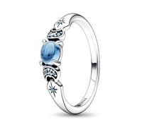 PANDORA Disney Anello con Aladin e Jasmine in argento Sterling con cristallo blu ghiaccio e cristallo blu chiaro di luna, 60