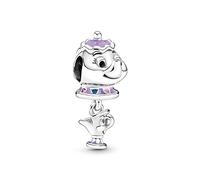 PANDORA Disney Ciondolo con Mrs. Brick e Chicco in argento Sterling con smalto viola, rosa, blu e nero