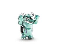 PANDORA Disney Ciondolo Pixar con Sulley in argento Sterling con smalto nero, rosa e blu trasparente
