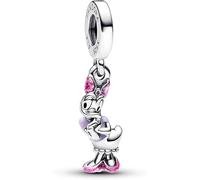 PANDORA Disney Pendente con Paperina in argento Sterling con smalto olografico rosa, viola e nero