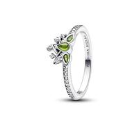 PANDORA Disney Principessa Tiana Tiara Anello in argento Sterling con cristallo artificiale e zirconi, misura 58, 193653C01-58, Argento sterling, Zirconia cubica