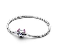 Pandora Disney Stitch 593738C01-17 - Braccialetto a maglia di serpente in argento Sterling, collezione Disney, lunghezza 17 cm