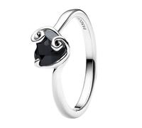 PANDORA Disney The Nightmare Before Christmas 194733C01 - Anello a forma di cuore in argento Sterling con cristallo nero, misura 56
