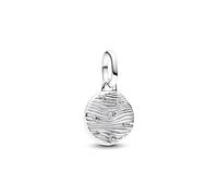 PANDORA Engravable sterling silver mini medallion with clear cubic zirconia