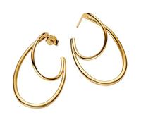 Pandora Essence 263870C00 - Orecchini a cerchio in argento sterling placcato oro 14 carati, 21,6x36,4x10 mm, Argento sterling, Nessuna pietra preziosa
