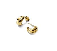 Pandora Essence 263873C00 - Orecchini a cerchio aperti in argento sterling placcato oro 14 carati, 10,2x12,4x7,2 mm, Argento sterling, Nessuna pietra preziosa