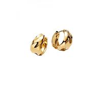 Pandora Essence 263874C00 - Orecchini a cerchio in argento sterling placcato oro 14 carati, 17,1x16x10,2 mm, Argento sterling, Nessuna pietra preziosa