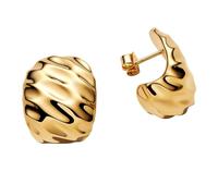Pandora Essence 263879C00 - Orecchini a cerchio in argento sterling placcato oro 14 carati, 13,2x20,2x16,3 mm, Argento sterling, Nessuna pietra preziosa