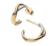 Pandora Essence 263880C00 - Orecchini a cerchio aperti in argento Sterling placcato oro 14 carati, 16x15,7x4,1 mm, Argento sterling, Nessuna pietra preziosa