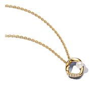 PANDORA Essence Collane placcate in oro 14k con perle coltivate d'acqua dolce trattate bianche, 45