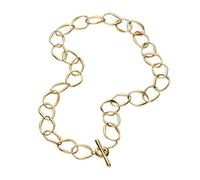 Pandora Essence 363881C00-45 - Catena a maglie organiche in argento sterling placcato oro 14 carati, 45 cm, 45 cm, Argento sterling, Nessuna pietra preziosa