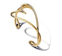 PANDORA Essence 563808C00-3 - Bracciale a forma di cuore organico, in lega di metallo dorato, 21 cm, 21 cm, Argento sterling, Nessuna pietra preziosa