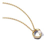 PANDORA Essence Collane placcate in oro 14k con perle coltivate d'acqua dolce trattate bianche, 45