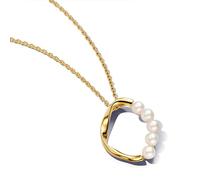 PANDORA Essence Collane placcate in oro 14k con perle coltivate d'acqua dolce trattate bianche, 60