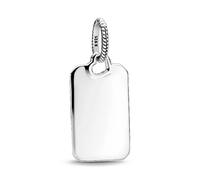 PANDORA Collana Engravable Rectangle Sterling Silver Pendant 398611C00 Marca, Talla única, Metallo, Nessuna pietra preziosa